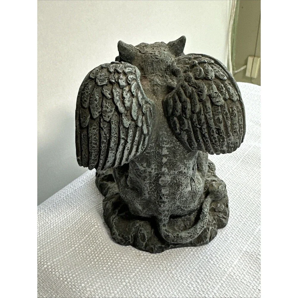 Vintage Summit Collection 4” Gargoyle Statue Figurine Gray Stone See No Evil